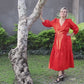 LIMITED EDITION. Uniquely hand dyed cotton dress\ Wrap dress\ cotton MIDI dress with puffy sleeves \ Casual cotton dress