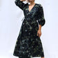 LIMITED EDITION. Uniquely hand dyed cotton dress\ Wrap dress\ cotton MIDI dress with puffy sleeves \ Casual cotton dress